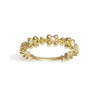 Aliança de casamento de diamante com motivo de flor de ouro 14K e anel de pilha SR45048