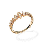 Aliança em ouro 14k marquise diamante pilha anel SR45051