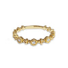 14K Gold Delicate Hexagon Diamond Band Stack Ring SR45054