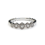 14k gold hexagon diamond fashion stack ring SR45055