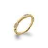 Anillo apilable de alianza de boda con diamantes en oro cepillado de 14K SR45161