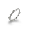 Aliança de ouro escovado 14K moda diamante anel pilha SR45185