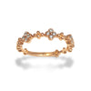 14k oro trébol anillo de pila de diamantes de moda SR45045