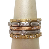 14K Brushed Gold Fashion Diamond Wedding Band Stack Ring SR45185