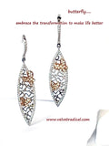 18k gold diamond butterfly fashion dangle earrings CCE1001