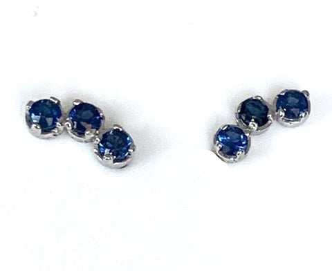 14K Hexagon Pave Diamond Discs Chain Earrings ME26810