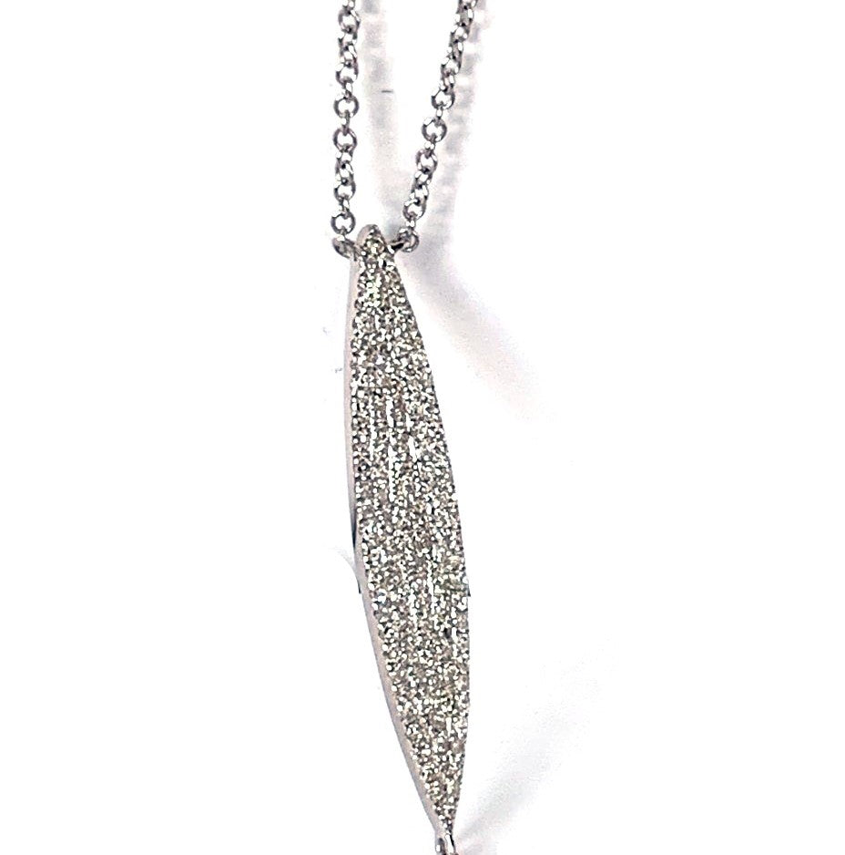 Collar de lazo en forma de"Y"con pavé de diamantes art deco de oro de 14k MN71434
