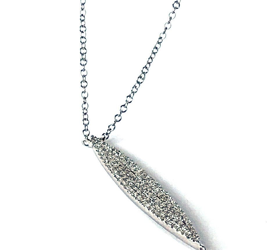 Collar de lazo en forma de"Y"con pavé de diamantes art deco de oro de 14k MN71434