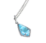 14k kite shape blue topaz and diamond pendant MP27586BT