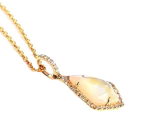 14K Pink Mother Of Pearl " Y " Lariat Necklace MN71429