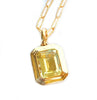 14k gold emerald cut lemon quartz pendant MP3478LQ