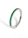 14k gold 1/2 eternity emerald fashion stack ring MR4862EM