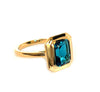 Collar con halo de diamantes redondos de 14K y topacio azul MN21894BT