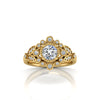 Anillo de oro de 14 k con diamantes de talla esmeralda Art Deco