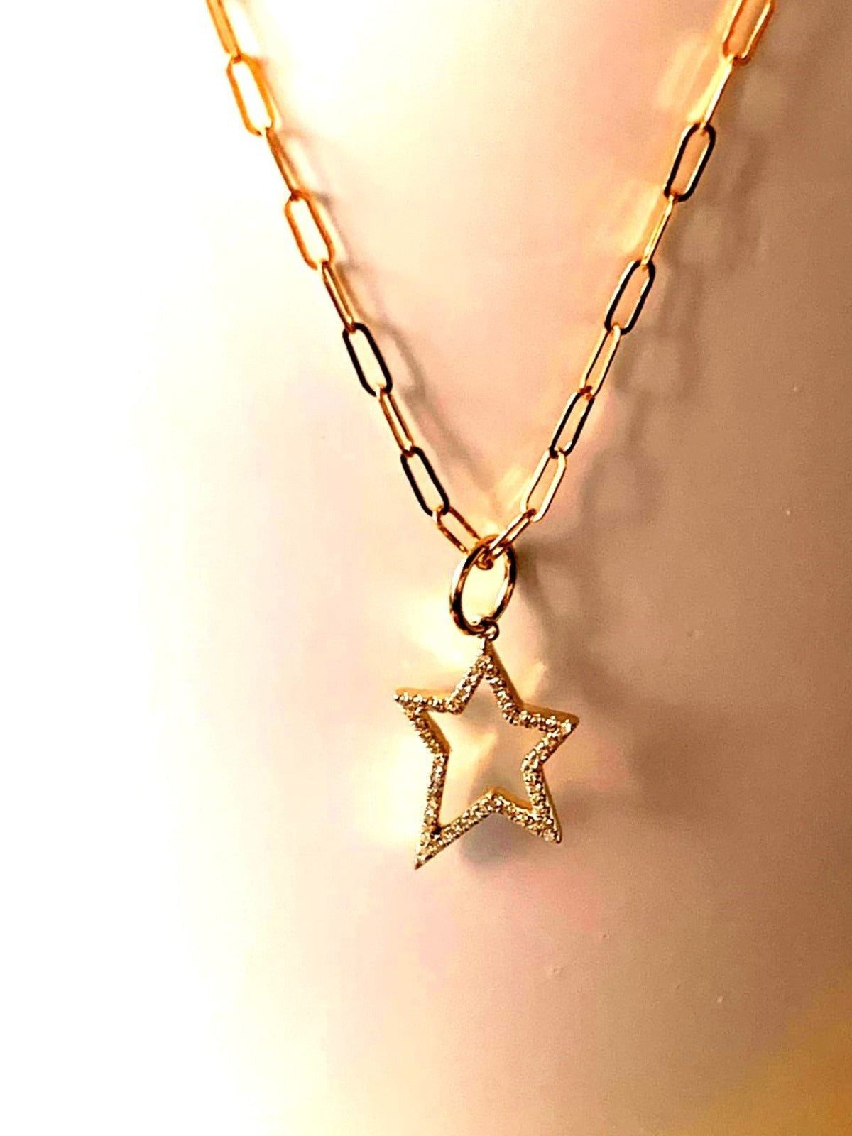 【片方】agete♡gold charm✩.*˚ 14k gold open star charm pendant MP45663 – Velvet Radical
