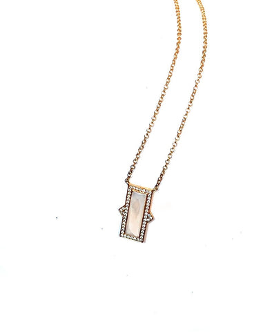 Anillo apilable con topacio blanco pequeño diamante en oro de 14k MR45628