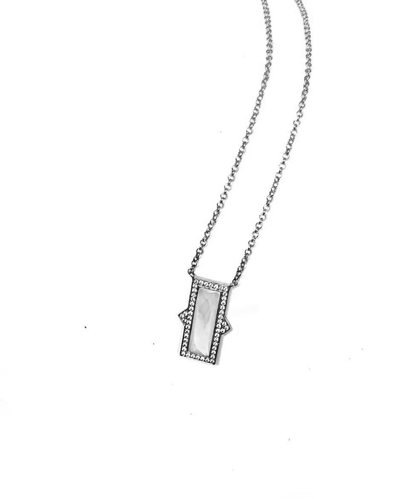 14k mother of pearl vertical bar necklace MN71555MP