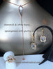 Arete con halo de topacio blanco talla esmeralda en oro de 14k ME31594WT